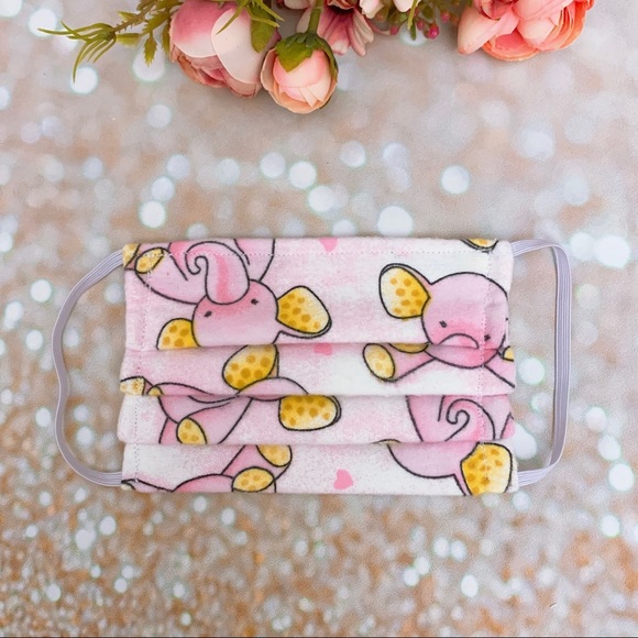 Child/girls fabric face mask filter pocket pink - Picture 4 of 8